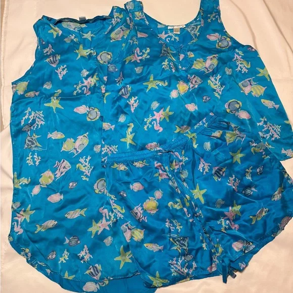 Silk Shades Blue Tropical Tank and Shorts Set - Picture 3 of 11